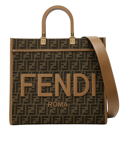 Medium Sunshine, &pound;1,400, Handbags, Brown, Canvas/Leather, Front view